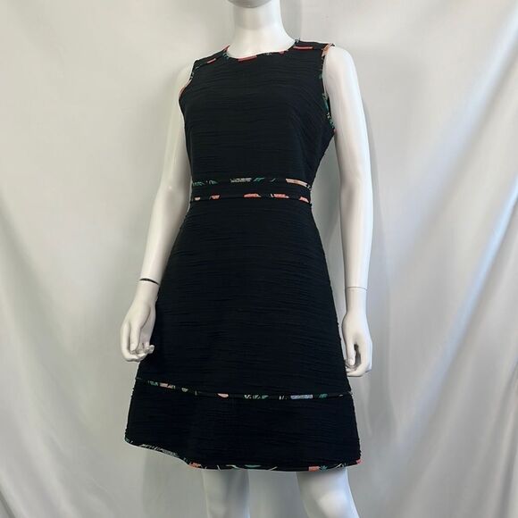 Kate Spade New with Tags Black with Multi Print Trim Dress - Picture 1 of 10
